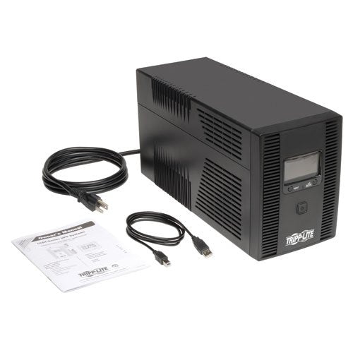 Tripp Lite SMART1500LCDT 1500VA 900W UPS Battery Back Up, AVR, LCD Display, Line-Interactive, 10 Outlets, 120V, USB, Tel and Coax Protection, 3 Year Warranty and Dollar 250,000 Insurance Black