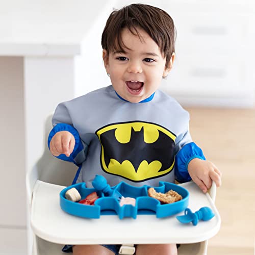 Bumkins Sleeved Baby, Toddler Bib, Smock, Waterproof Fabric, DC Comics Batman , 13 x 14 x 32', Fits Ages 6-24 months