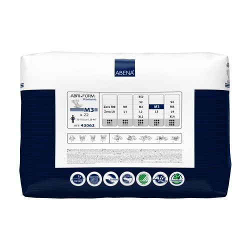 Abena Abri-Form Premium Incontinence Briefs, Level 3, (Medium To Large Sizes) Medium, 22 Count