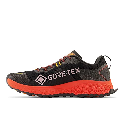 New Balance Men's Fresh Foam X Hierro V7 Trail Running Shoe, Blacktop/Neon Dragonfly/Hot Marigold, 8.5