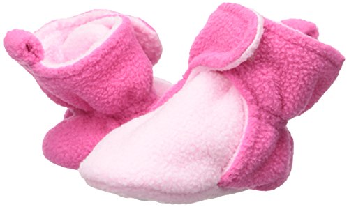 Luvable Friends Unisex Baby Cozy Fleece Booties, Light Pink Dark Pink, 0-6 Months US