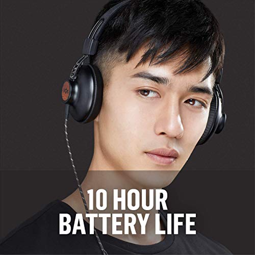 House of Marley Positive Vibration 2: Over-Ear Wired Headphones with Microphone, Plush Ear Cushions, and Sustainable Materials (Black)