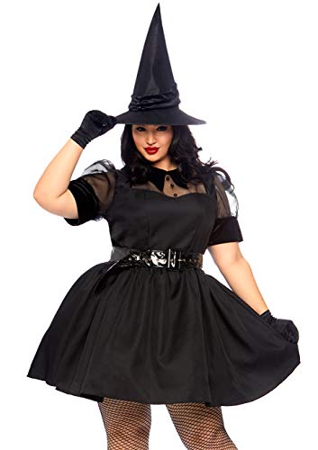 Leg Avenue Women's Plus Size Bewitching Witch, Black, 1X-2X