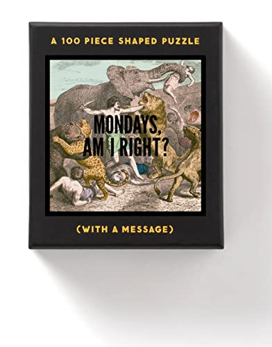 Mondays, Am I Right? 100 Piece Mini Shaped Puzzle from Brass Monkey - 7.25' x 7.25' Mini Puzzle for Adults, Eye-Catching Design, Black Foil Accents, Unique Gift Idea!