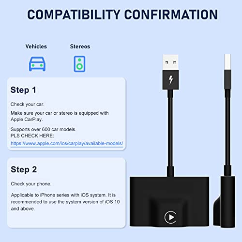 Teeran CarPlay Wireless Adapter for Factory Wired CarPlay 2023 Upgrade Plug and Play Wireless CarPlay Dongle Converts Wired to Wireless Fast and Easy Use Fit for Cars from 2015 and iPhone iOS 10+