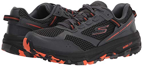 Skechers Men's GOrun Altitude-Trail Running Walking Hiking Shoe with Air Cooled Foam Sneaker, Charcoal/Orange/Black, 11.5