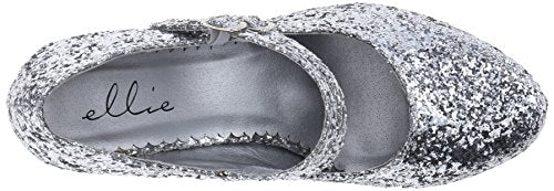 Ellie Shoes Women's 421-Jane-G Maryjane Pump,Silver Glitter,8 M US