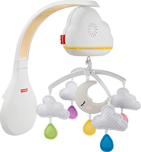 Fisher Price Sound Machine Calming Clouds Mobile and Soother Convertible Crib to Tabletop with Music and Lights for Newborn to Toddler