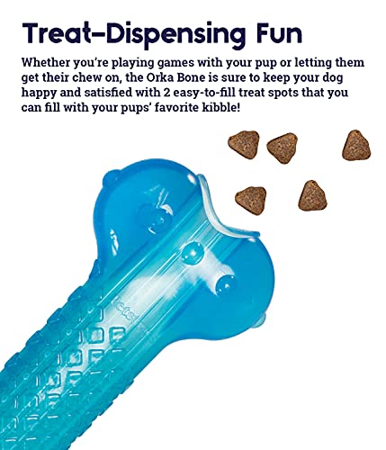 Petstages Orka Bone Royal Blue Treat-Dispensing Dog Chew Toy