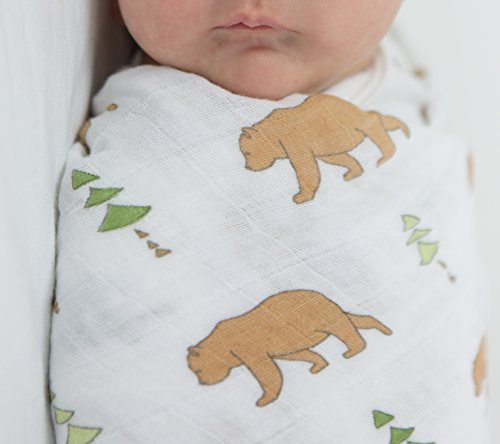 Amazing Baby Cotton Muslin Swaddle Blankets, Set of 3, Outdoor Adventure, Neutral