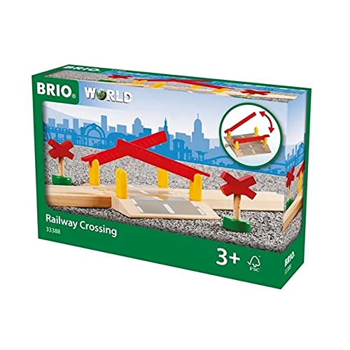 BRIO World 33388 - Railway Crossing - 4 Piece Wooden Toy Train Accessory for Kids Ages 3 and Up