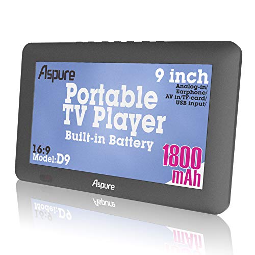 LEADSTAR 9 Inch Portable Small Digital ATSC TFT HD Screen Freeview LED TV for Car,Caravan,Camping,Outdoor or Kitchen.Built-in Battery Television/Monitor with Multimedia Player Support USB Card