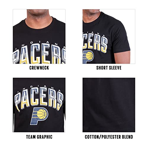 Ultra Game -NBA Indiana Pacers Mens Arched Plexi Short Sleeve Tee Shirt, Black, Medium
