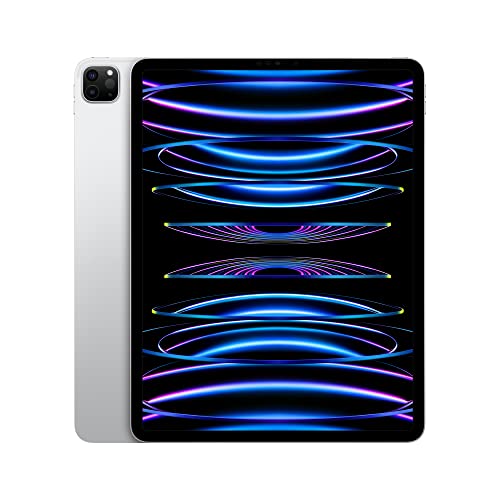 Apple iPad Pro 12.9-inch (6th Generation): with M2 chip, Liquid Retina XDR Display, 128GB, Wi-Fi 6E, 12MP front/12MP and 10MP Back Cameras, Face ID, All-Day Battery Life – Silver