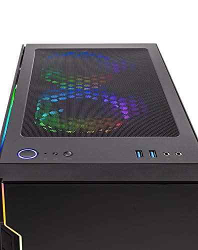 SkyTech Shadow 3.0 Gaming Computer PC Desktop - Ryzen 7 5700X 8-Core 3.4 GHz, RTX 3060 12GB, 1TB SSD, 16GB DDR4 3200, RGB Fans, AC WiFi, 600W Gold PSU, Windows 11 Home 64-bit, Black