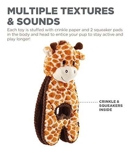 Charming Pet Cuddle Tugs Giraffe Plush Squeaky Dog Toy