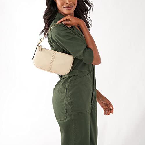 Fossil Women's Jolie Eco Leather Small Shoulder Bag Purse Handbag, Bone w/ Chain (Model: ZB1877105)