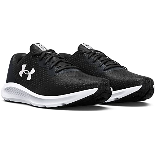 Under Armour Men's Charged Pursuit 3 Running Shoe, Black (001)/White, 13