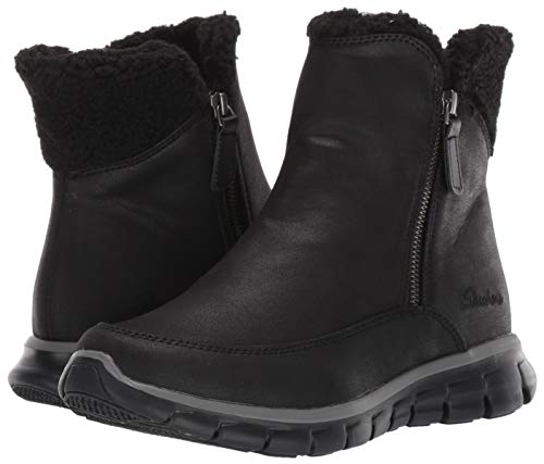 Skechers womens Synergy Snow Boot, Black/Black, 6 US