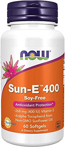 NOW Supplements, Sun-E™ 400 IU with d-alpha Tocopherol from Non-GMO Sunflower Oil, 60 Softgels