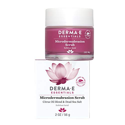 DERMA E Microdermabrasion Scrub with Dead Sea Salt and Citrus Essential Oils – Facial Exfoliating Scrub Smooths, Revitalizes and Renews – Ideal for Scars and Wrinkles, 2oz
