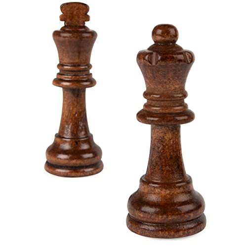 Legacy Deluxe Chess and Checkers Set, Classic Two Player Game Includes Folding Board with Solid Wood Playing Pieces, for Kids and Adults Ages 8 and Up