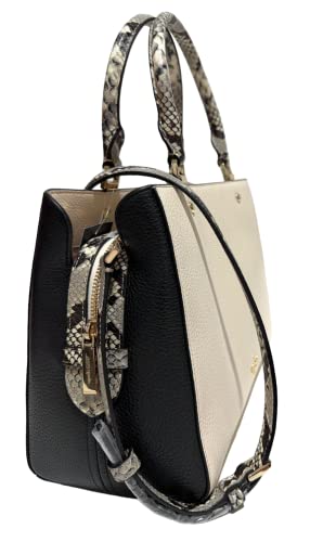 Kate Spade New York Leila Medium Triple Compartment Satchel Crossbody Bag Purse Handbag (Parchment Multi)