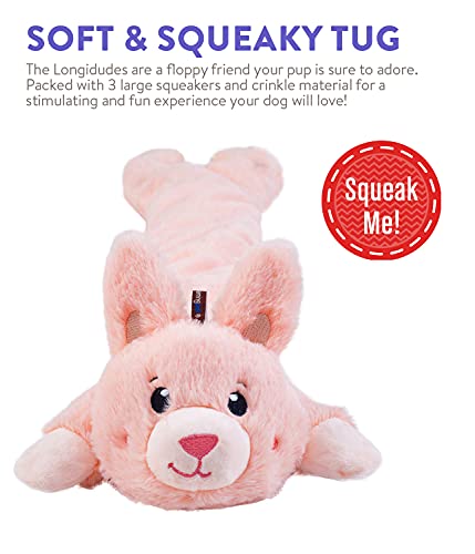 Charming Pet Longidudes Rabbit Plush and Squeaky Dog Tug Toy
