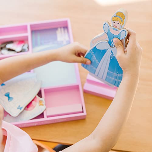 Melissa and Doug Disney Cinderella Magnetic Dress-Up Wooden Pretend Play Set (30+ pcs) - Toys, Princess Dress Up Doll For Preschoolers And Kids Ages 3+