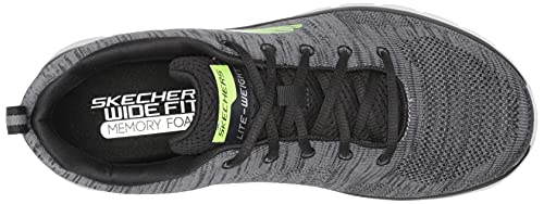 Skechers Men's Track Front Runner Lace-up Sneaker Oxford, Charcoal/Black, 8.5