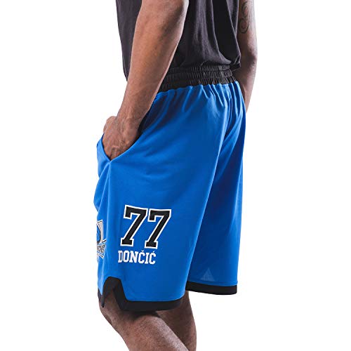 Ultra Game NBA Dallas Mavericks - Luka Doncic Mens Active Mesh Basketball Short, Team Color, Large