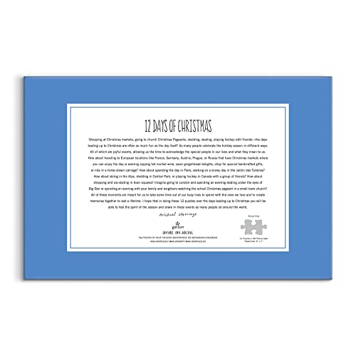 Michael Storrings 12 Days of Christmas Advent Calendar Puzzle, Includes 12 80-Piece Puzzles, 5” x 7” Each – Unique Holiday Jigsaw Puzzle Set with Thick, Sturdy Pieces