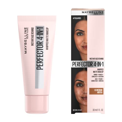 Maybelline Instant Age Rewind Instant Perfector 4-In-1 Matte Makeup, 03 Medium, 1 Count