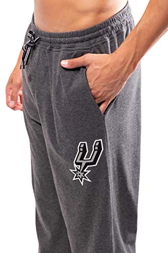 Ultra Game NBA San Antonio Spurs Mens Sleepwear Super Soft Pajama Loungewear Pants, Heather Gray, Small
