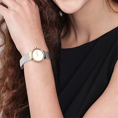 Skagen Women's Freja Stainless Steel Analog-Quartz Watch with Stainless-Steel Strap, Silver, 14 (Model: SKW2666)