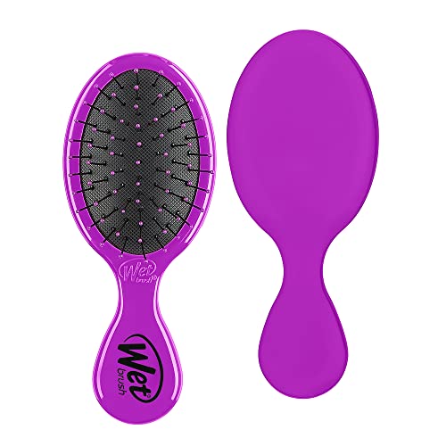 Wet Brush Squirt Detangler Hair Brushes - Purple - Mini Detangling Brush with Ultra-Soft IntelliFlex Bristles Glide Through Tangles with Ease - Pain-Free Comb for All Hair Types