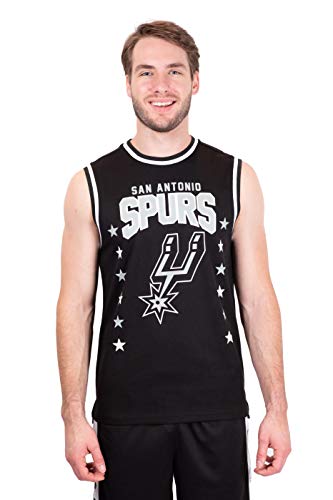 Ultra Game NBA San Antonio Spurs Mens Jersey Sleeveless Muscle T-Shirt, Black, X-Large