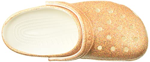 Crocs unisex adult Men's and Women's Classic Glitter Clog, Orange Sorbet Glitter, 8 Women 6 Men US