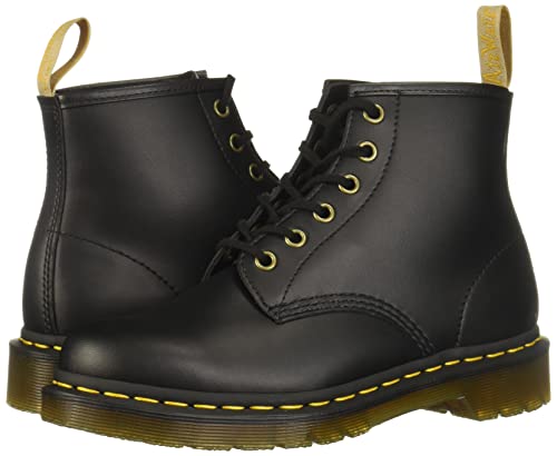 Dr. Martens unisex adult Vegan 101 Fashion Boot, Black Felix Rub Off, 10 Women 9 Men US