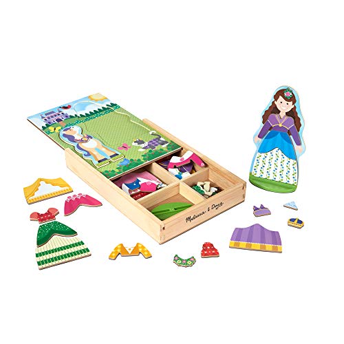 Melissa and Doug Princess and Horse Magnetic Dress-Up Wooden Dolls Pretend Play Set (35 pcs)