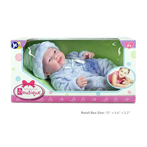 JC Toys - Mini La Newborn First Day | Anatomically Correct Real Boy Baby Doll | 9.5' All-Vinyl | Includes Knit Outfit, Hat and Pacifier | Designed by Berenguer | Ages 2+