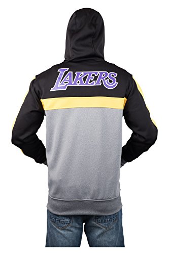 Ultra Game NBA Los Angeles Lakers Mens Soft Fleece Full Zip Jacket Hoodie, Team Color, Large