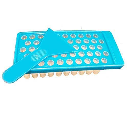 Lip Balm Container Tray Kit with Fill Tray and Spatula, BPA Free, Made in the USA, Includes 50 Clear Lip Balm Containers with Caps (0.15 oz each) by Mary Tylor Naturals