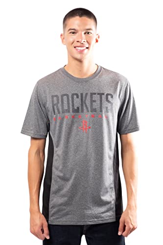 Ultra Game NBA Houston Rockets Mens Active Tee Shirt, Charcoal Heather, Small