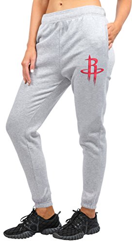 Ultra Game NBA Houston Rockets Relax Fit Jogger, Heather Gray, Large