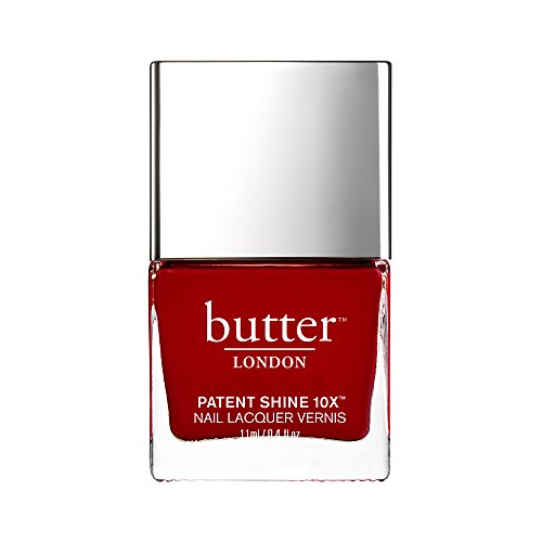butter LONDON Patent Shine 10X Nail Lacquer, Gel-Like Finish, Chip-Resistant Formula, 10-Free Formula, Cruelty-Free, Polymer Technology, Her Majesty's Red
