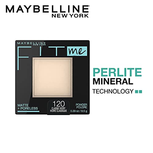 Maybelline Fit Me Matte + Poreless Pressed Face Powder Makeup and Setting Powder, Classic Ivory, 1 Count