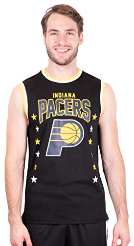 Ultra Game NBA Indiana Pacers Mens Jersey Sleeveless Muscle T-Shirt, Black, Large