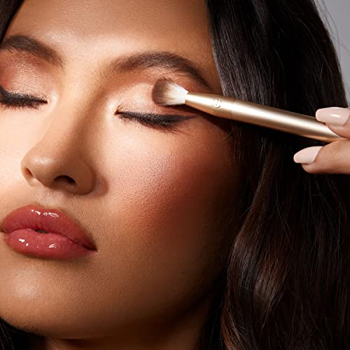 EcoTools Precious Metals Brightening Eye Set, Eye Brush Kit, Precision Makeup Brushes For Eyeshadow, Eco-friendly Makeup Brush Kit, Recycled Aluminum, Chrome, 5 Piece Set