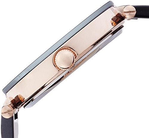 Anne Klein Women's AK/1018RGBK Diamond Dial Rose Gold-Tone Black Ceramic Bracelet Watch